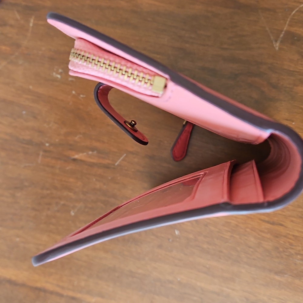 Coach Slim Smooth Pink Leather Wallet - Picture 7 of 14